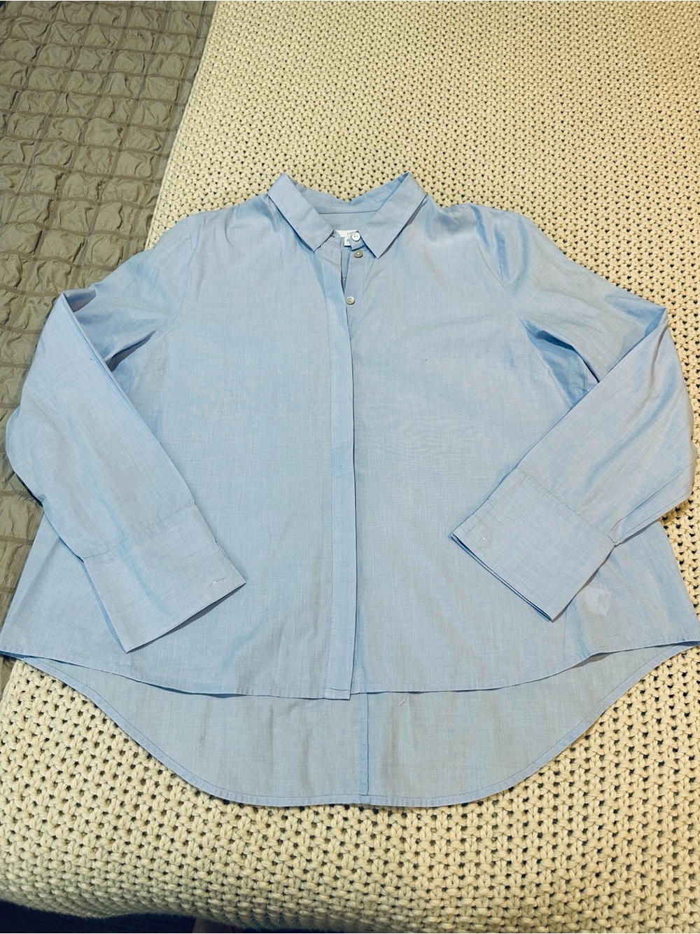 J. Jill Light Blue Women's Button-Down Shirt, 100%. Cotton, XL